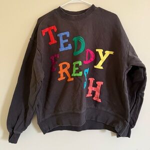 Teddy Fresh Dark Gray Sweatshirt with Multicolored Letters